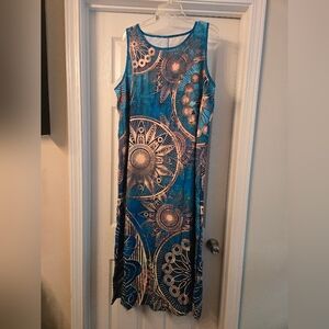 Blue Sleeveless Maxi Dress